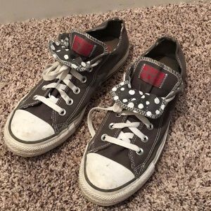 Grey Converse with Polka Dot Detail